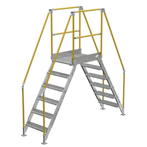 Vestil Galvanized Cross-Over Ladder 104x102.5 In 6-Step