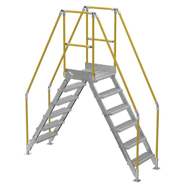 Vestil Galvanized Cross-Over Ladder 92x102.5 In 6 Step