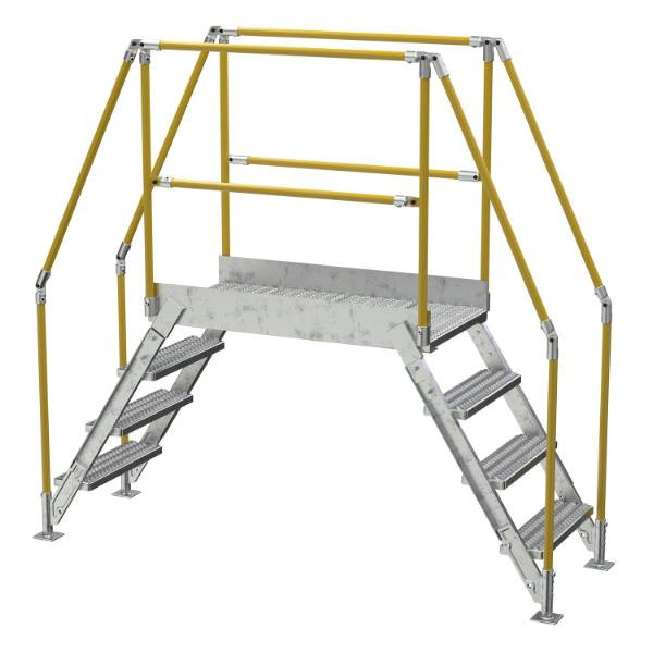 Vestil Galvanized Cross-Over Ladder 91x82.15 In 4 Step