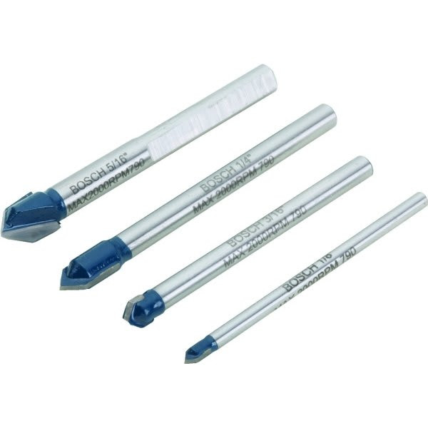 Bosch 4-Piece Glass And Tile Carbide Tip Drill Bit Set