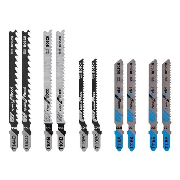 Bosch 10-Piece T-Shank Jigsaw Blade Assortment