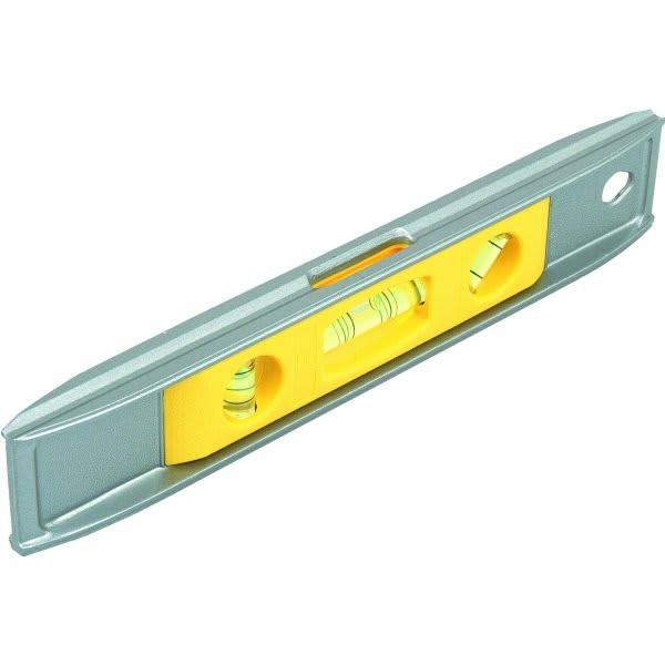 Stanley 9" Magnetic Torpedo Level, Cast Aluminum, Pipe Groove, Magnetic Edge