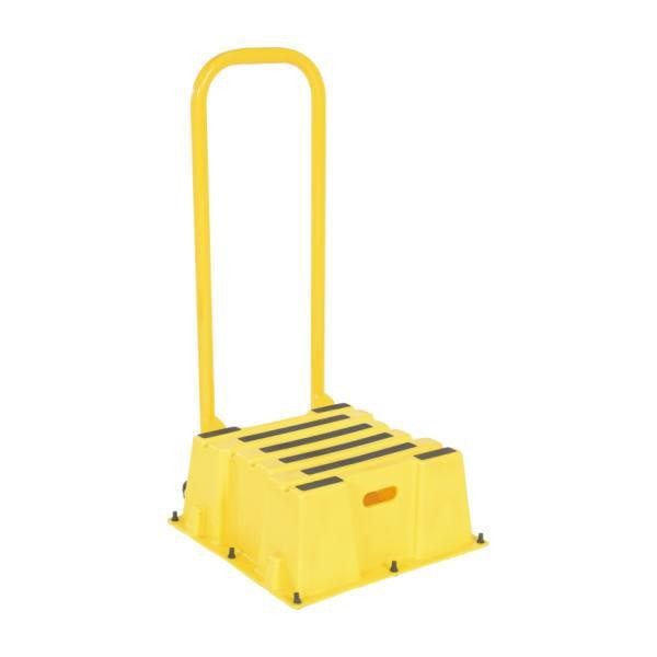Vestil Step Poly Nestable 1 Step Yellow With Handrails Port