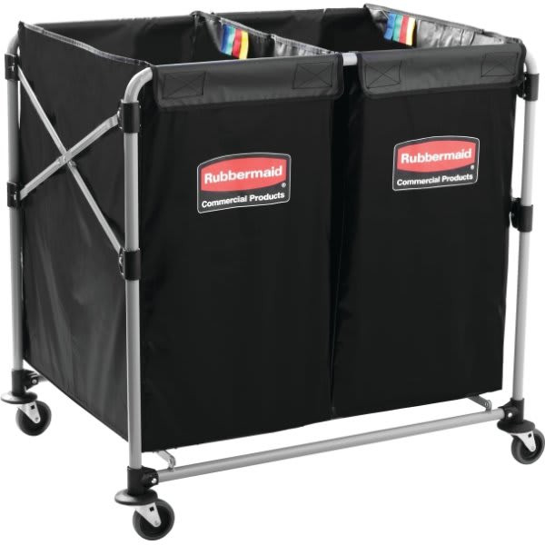 Rubbermaid Commercial Collapsible 8-Bushel X-Cart Basket (Black)