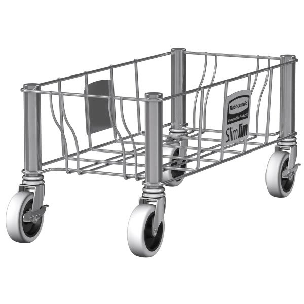 Rubbermaid Commercial Slim Jim 100 Lb Stainless Steel Single Dolly (2-Pack)
