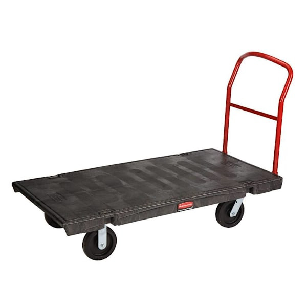Rubbermaid Commercial Platform Truck With 8-in TPR Casters, Heavy Duty, 2000 lb Capacity, Black