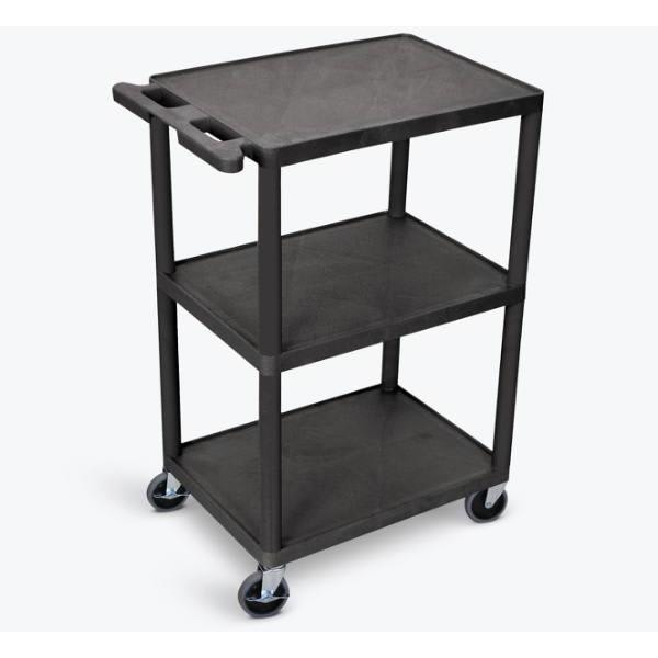 Luxor 24 X 18 Utility Cart 3 Shelves Structural Foam Plastic