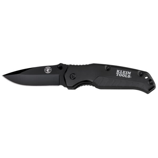 Klein Tools Black Drop-Point Blade Pocket Knife