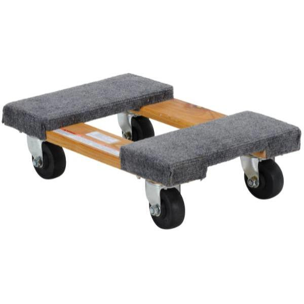 Vestil 900 Lb Capacity Tan Hardwood Carpet End Dolly 18 X 12, Package Of 2