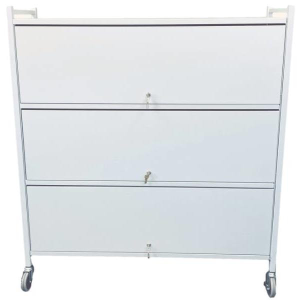 Omnimed Omnicart 45 Cap W/ Full Door Locking Panel, Flat Key, Gray Powder Coat