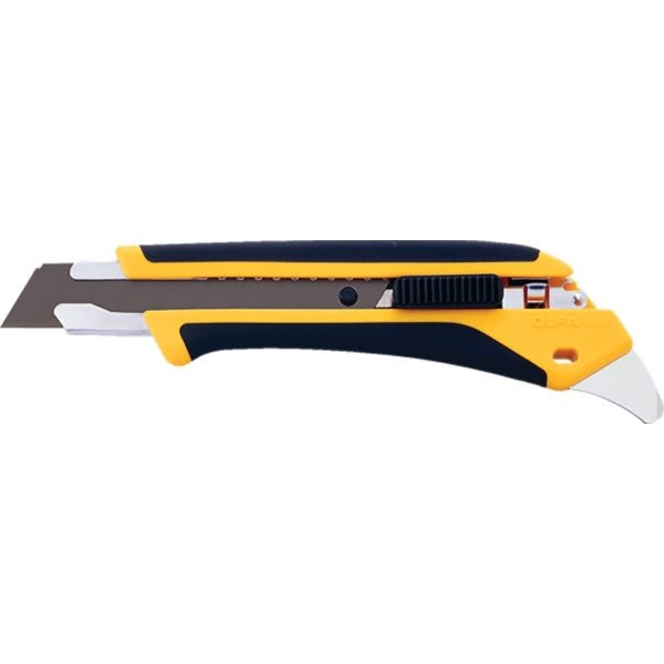 Olfa La-X 18mm 8pt Fiberglass Rubber Grip Auto Lock Snap Off Cutter, Case Of 6