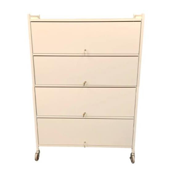 Omnimed Omnicart 40 Cap With Full Door Locking Panel, Flat Key Lock, Beige