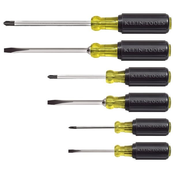Klein Tools Black/Yellow 6-Piece Cushion Grip Screwdriver Set