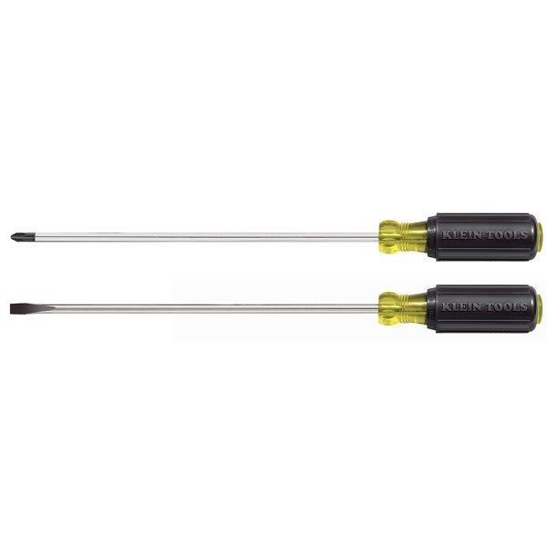 Klein Tools Steel 2-Piece Long Blade Screwdriver Set 10"