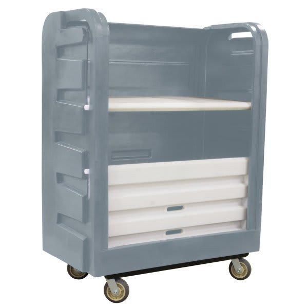 Royal Basket Trucks 48 Cubic Foot Turnabout Truck, Gray, With Two Molded Shelves