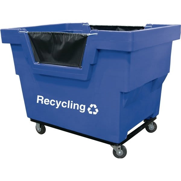 Royal Basket Trucks 26.5 Cubic Foot Mail Truck, Blue, Includes Recycling Decal