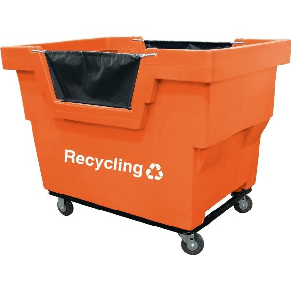 Royal Basket Trucks 26.5 Cubic Foot Mail Truck, Orange, Includes Recycling Decal