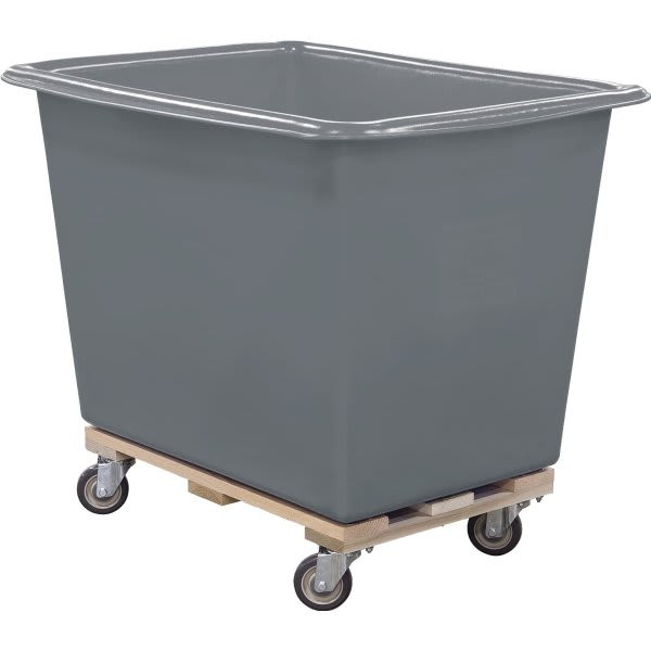 Royal Basket Trucks 12 Bushel Polyethylene Truck, Gray, Wood Base