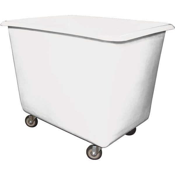 Royal Basket Trucks 6 Bushel Polyethylene Truck, White, Galvanized Steel Base
