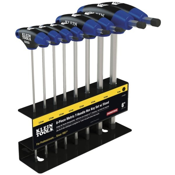Klein Tools Journeyman 8-Piece Metric T-Handle Set 6" With Stand
