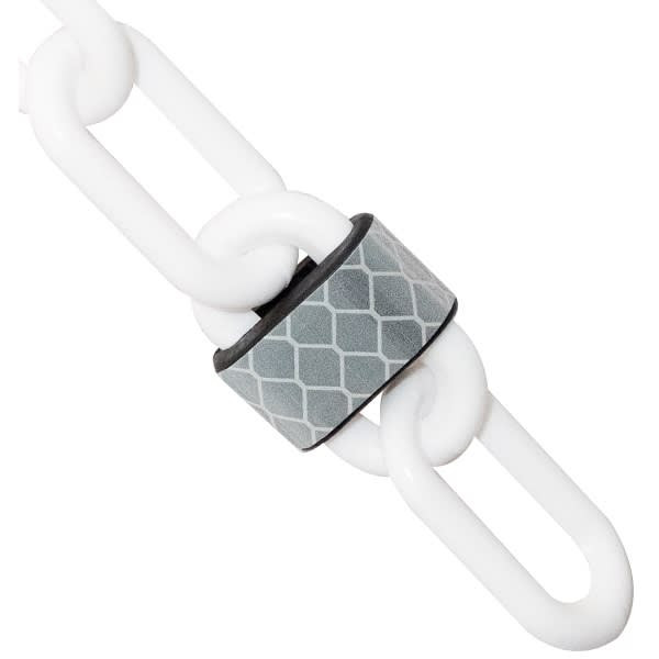 Mr. Chain 2 Inch X 25 Feet White Reflective Plastic Barrier Chain