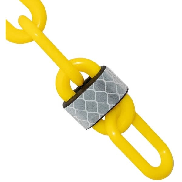 Mr. Chain 2 Inch X 25 Feet Yellow Reflective Plastic Barrier Chain