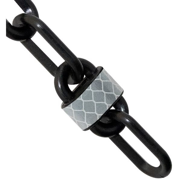 Mr. Chain 2 Inch X 25 Feet Black Reflective Plastic Barrier Chain