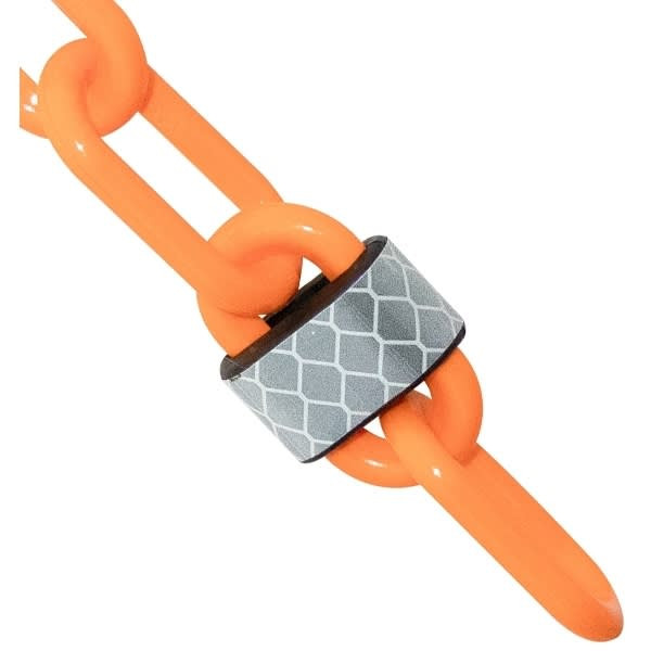 Mr. Chain 2 Inch X 25 Feet Safety Orange Reflective Plastic Barrier Chain