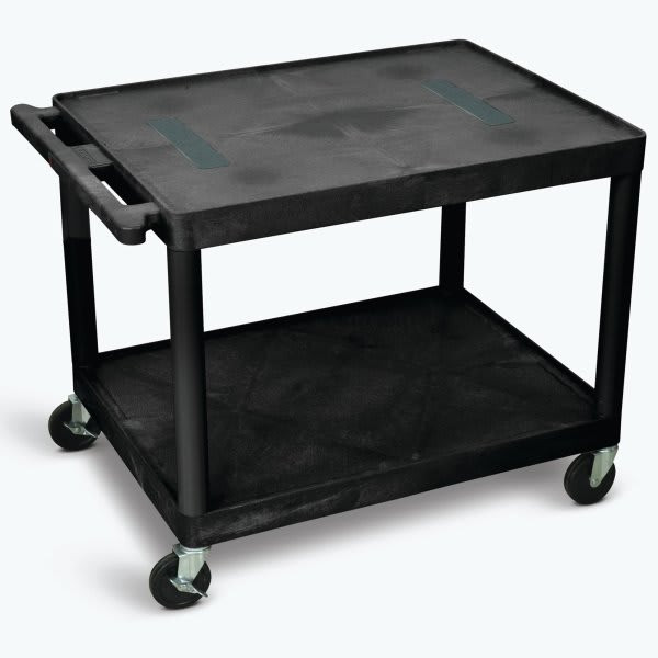 Luxor 24" X 32" 2-Flat Shelf A/V Cart In Black