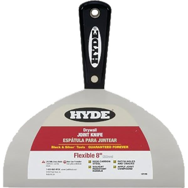 Hyde 02990 8" Black And Silver Flex Joint Knife