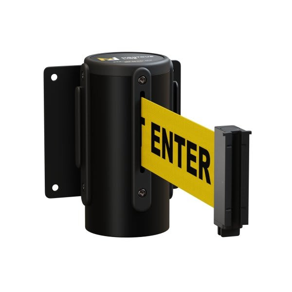 Montour Line 11' Black Steel Fixed Wall Mount -Caution - Do Not Enter Belt