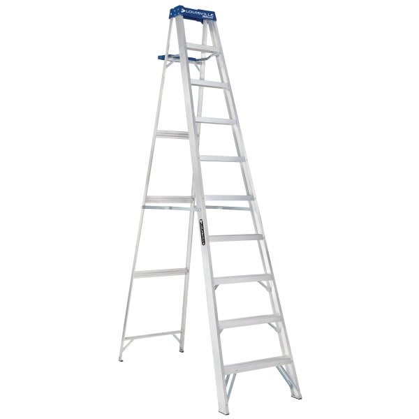Louisville Ladder As2100 10 Ft. 250 Lb. Aluminum Step Ladder W/ Molded Pail Shelf