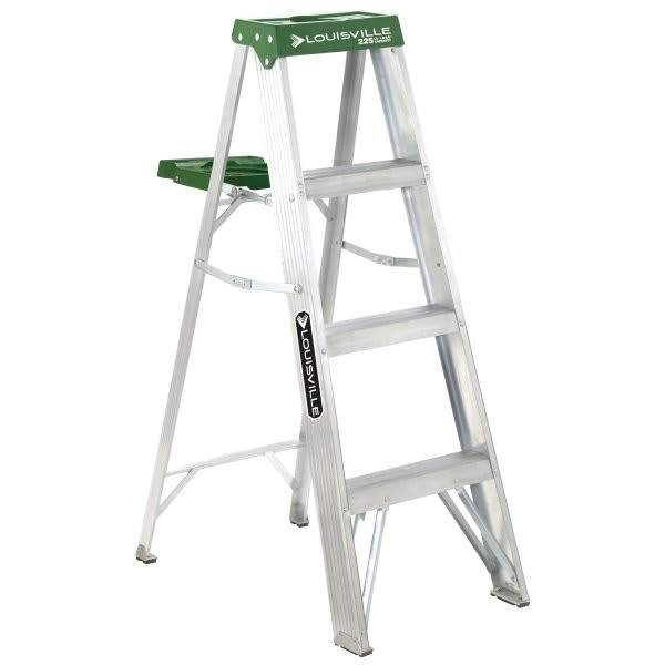 Louisville Ladder As4000 4 Ft. 225 Lb. Aluminum Step Ladder W/ Molded Pail Shelf