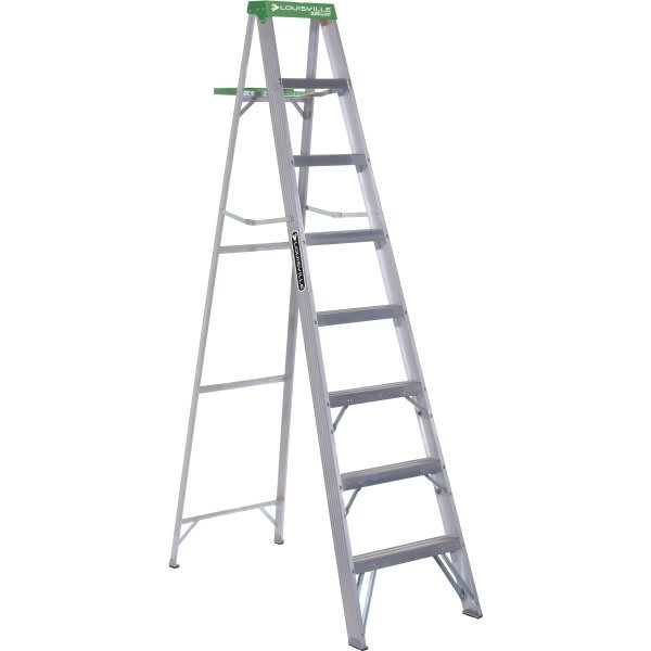 Louisville Ladder As4000 8 Ft. 225 Lb. Aluminum Step Ladder W/ Molded Pail Shelf