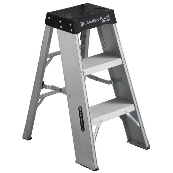 Louisville Ladder Ay8000 3 Ft. 375 Lb. Aluminum 3-Step Stool