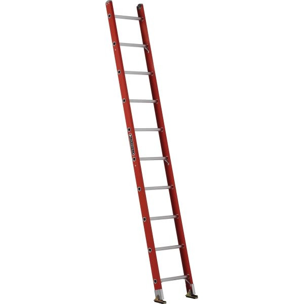 Louisville Ladder Fe3100 10 Ft. 300 Lb. Fiberglass 10-Step Straight Ladder