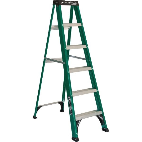Louisville Ladder Fs4000 6 Ft. 225 Lb. 5-Step Fiberglass Step Ladder