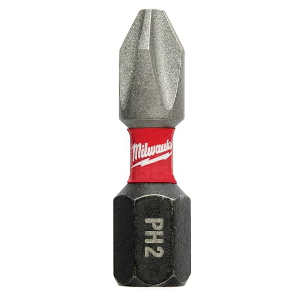 Milwaukee Shockwave Impact Duty 1 In. Phillips #2 Steel Insert Bit Set (25-Pack)