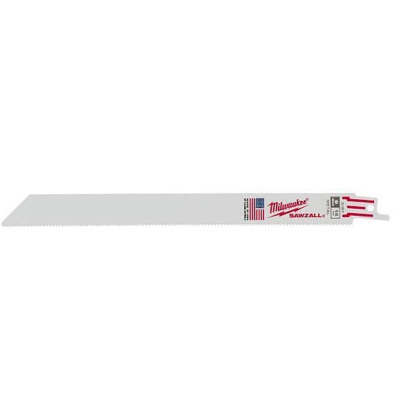 Milwaukee Sawzall 9" 14 TPI Bi-Metal Medium Metal Cutting Reciprocating Saw Blade, 5-Pack