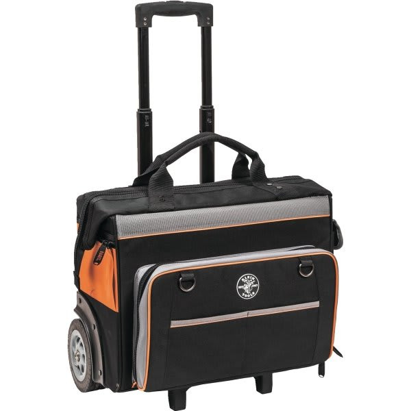 Klein Tools Tradesman Pro Rolling Tool Bag, 24 Pockets, 6" Wheels