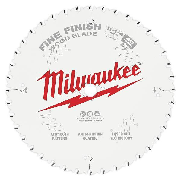 Milwaukee 8-1/4" 40 Tooth Carbide Fine Finish Multi-Material Cutting Circular Saw