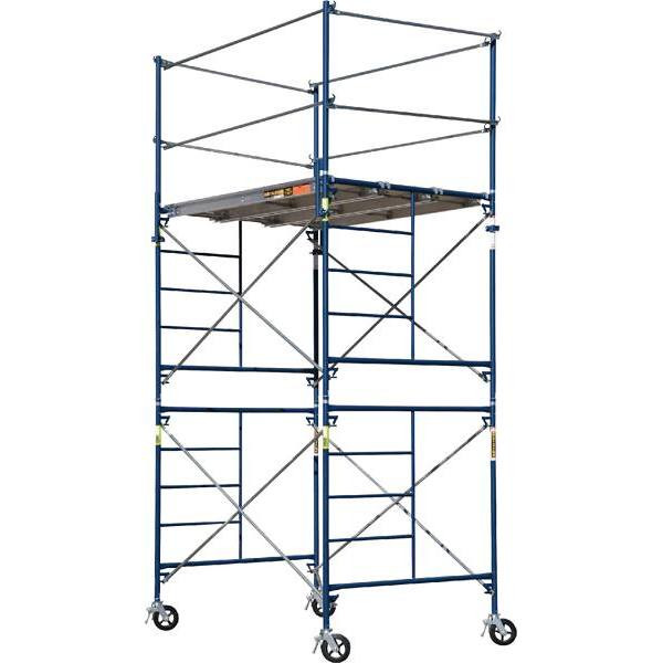 Metaltech Saferstack 2 Level Scaffold Platform Tower W/ Braces And Guardrail