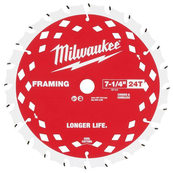 Milwaukee 7-1/4" 24 Tooth Carbide Framing Circular Saw Blade