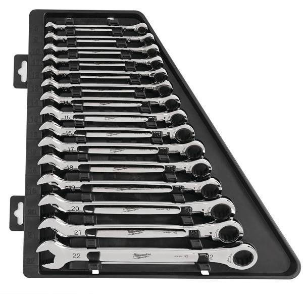Milwaukee 15-Piece Metric Ratcheting Combination Wrench Set