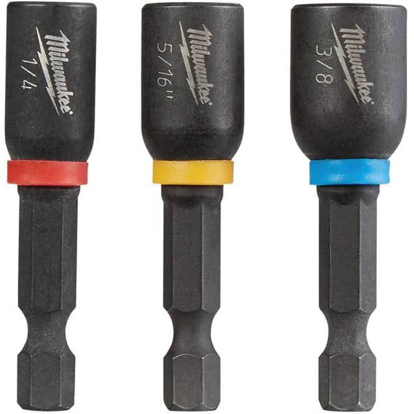 Milwaukee Shockwave 3-Piece 1/4 In. - 3/8 In. Alloy Steel Nut Driver Set