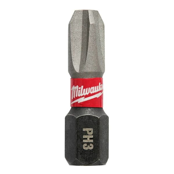 Milwaukee Shockwave 1 In. Phillips #3 Alloy Steel Insert Bit Package Of 2