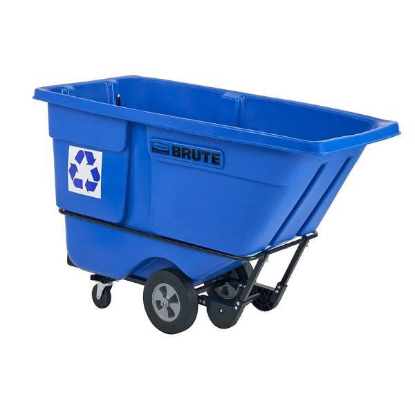 Rubbermaid Commercial Brute Rotomolded Tilt Truck, Standard Duty, 1 Cu Yd, Blue