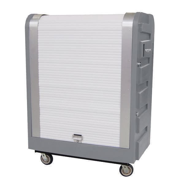 Royal Basket Trucks Tambour Poly Truck 48cf Gray 2 Fixed, 2 Swivel