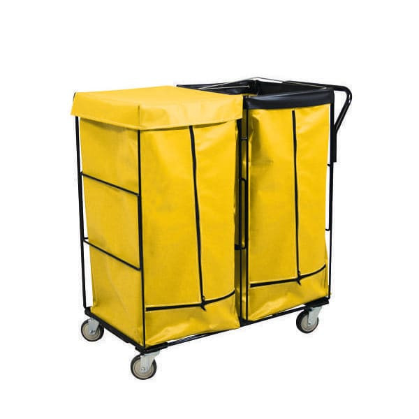 Royal Basket Trucks Linen Cart 41cf Yellow 2 Fixed, 2 Swivel
