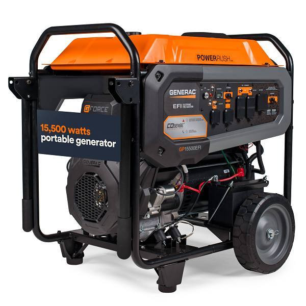 Generac 19300/15500-Watt Gas Portable Generator With Electric Start gp15500e